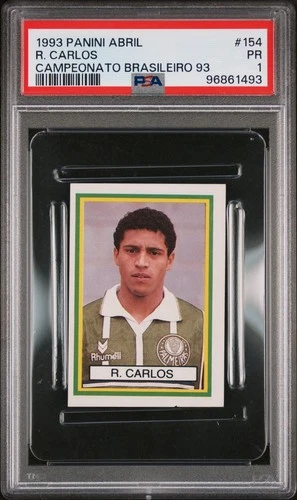 1993 Panini Roberto Carlos Rookie #154 Brazil Campeonato Brasileiro Rare PSA 1