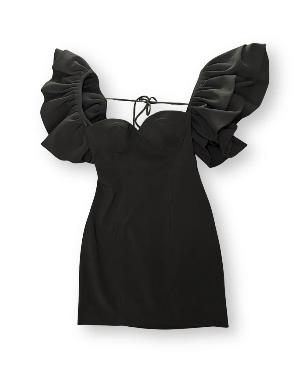 black fitted waist shirt dress Black draped tie waist shirt dress main image 1