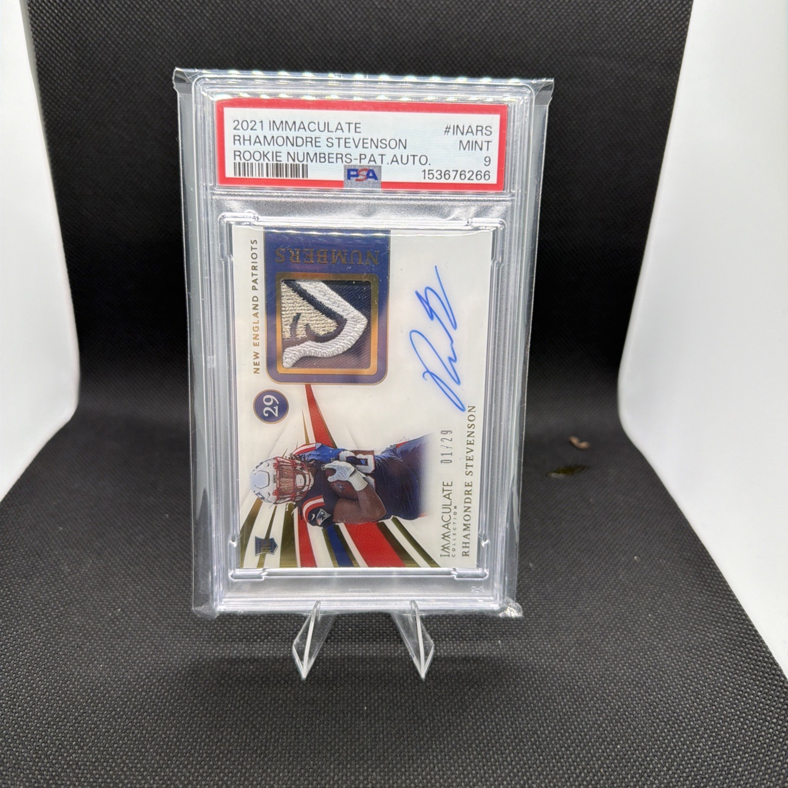 2021 Immaculate Numbers Rookie Patch Auto Premium 1/29 Rhamondre Stevenson RPA 