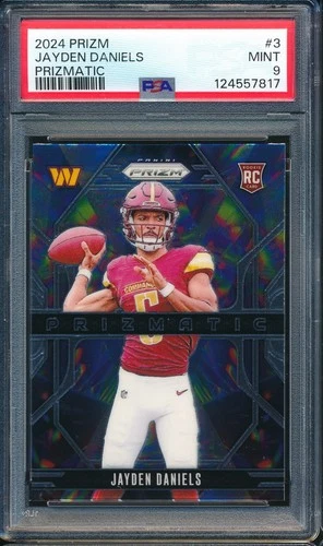 2024 Panini Prizm #3 JAYDEN DANIELS Rookie RC Prizmatic ~ PSA 9
