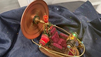 H.G. Wells Time Machine W/ Lights Spinning Disk Hand Made Model Only.