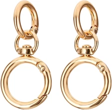 2 Set Key Chain Key Rings Metal Swivel Clasps Keychain Ring Hook, round Spring S