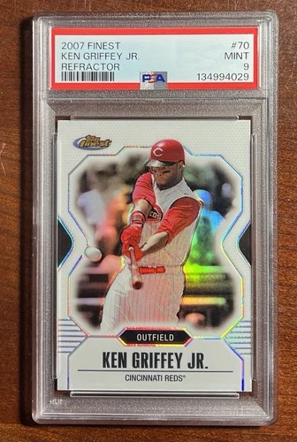2007 Topps Finest Ken Griffey Jr.🌟White REFRACTOR🌈PSA 9🎇MINT💎Just Graded