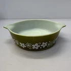 Vintage Pyrex 471 Spring Blossom Green Crazy Daisy 1 Pint Casserole Dish Bowl