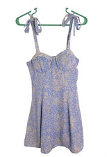 Lily Rose Blue Floral Spaghetti Strap Knee Length Dress