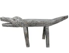 Bench Hand Carved Florida Gator Alligator Crocodile Primitive Wood Chair Statue