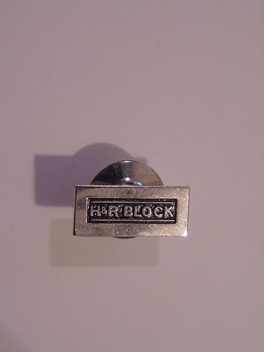 VINTAGE STERLING SILVER H&R BLOCK TAX ACCOUNTING LAPEL PIN