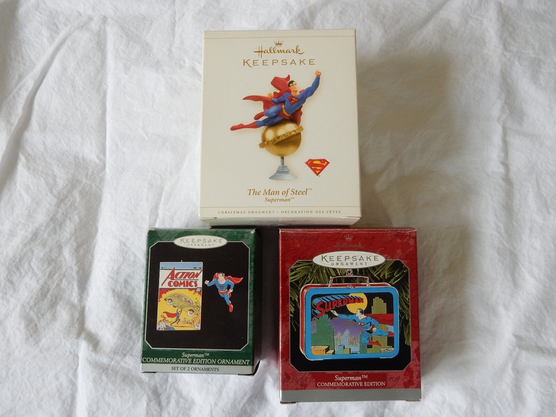 Superman Ornaments & Tumblers, Loan Ranger Lunch Boxes Lot of 8 Mint.