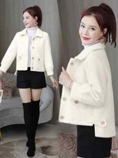 Cappotto Donna Giacca Corto Blazer Coco Bianco Tweed Bottoni Slim 80317