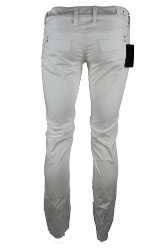 meltin pot pantaloni jeans da donna elasticizzati a vita bassa estivi bianchi 42 - Foto 6 di 8