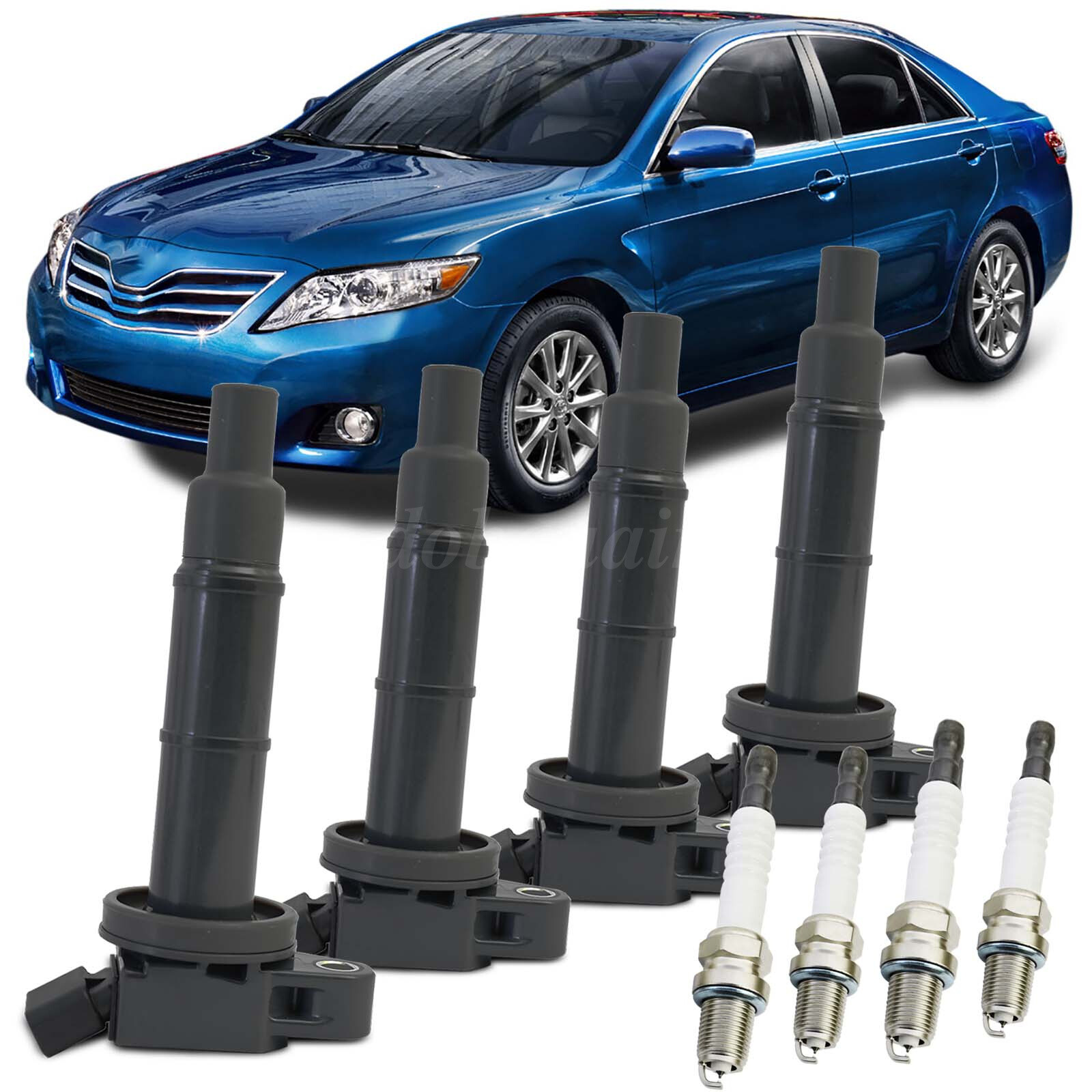 4Pack UF333 Ignition Coils and Spark Plugs for Toyota Camry Rav4 Highlander 2.4L
