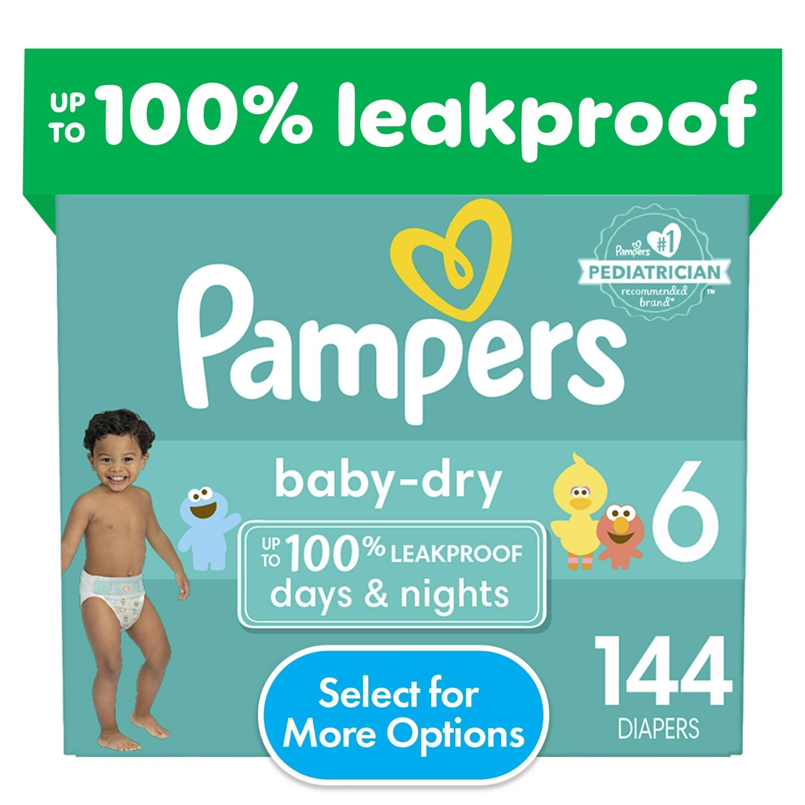 Pampers Baby Dry Diapers Size 6, 144 Count (Select for More Options)