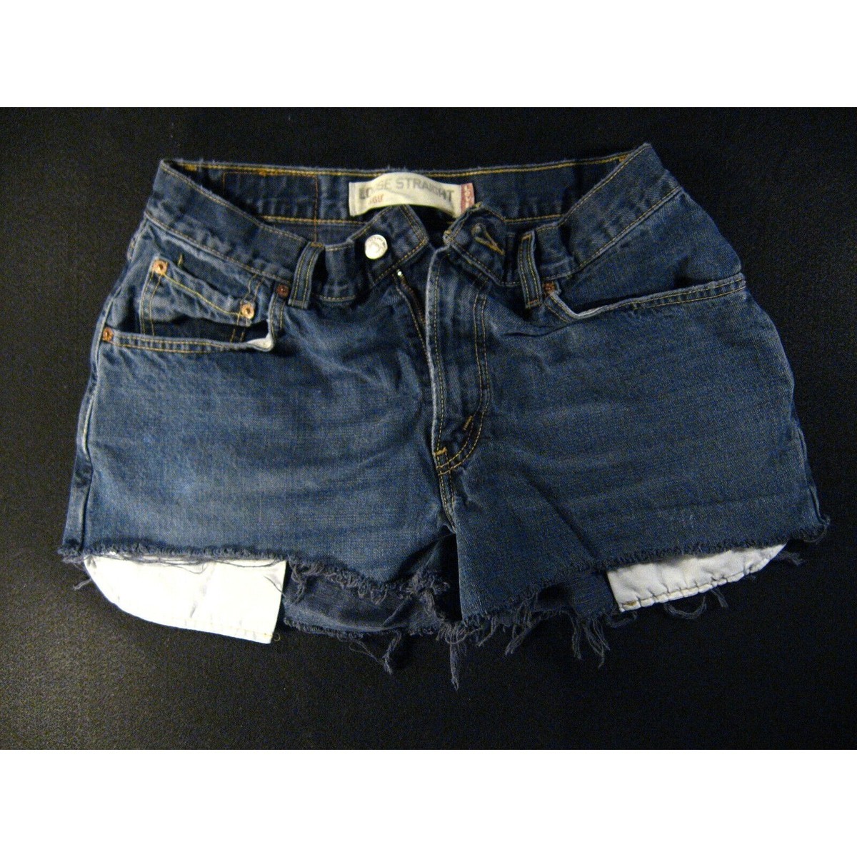 Levis 569 CUTOFF JEAN SHORTS Womans Tag 30 28 MEASURED High Levis 569 CUTOFF JEAN SHORTS Womans Tag 30 28 MEASURED High