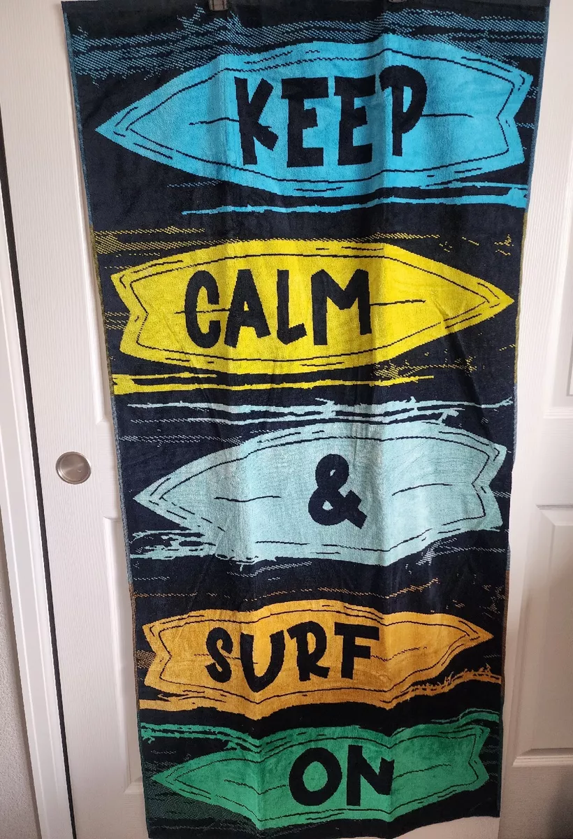 Loft by Loftex Youth Resort Towel 2 Pack Keep Calm Surf ON! Surfboard Beach