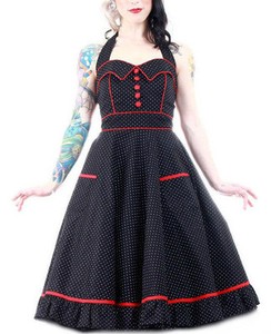hell bunny red polka dot dress