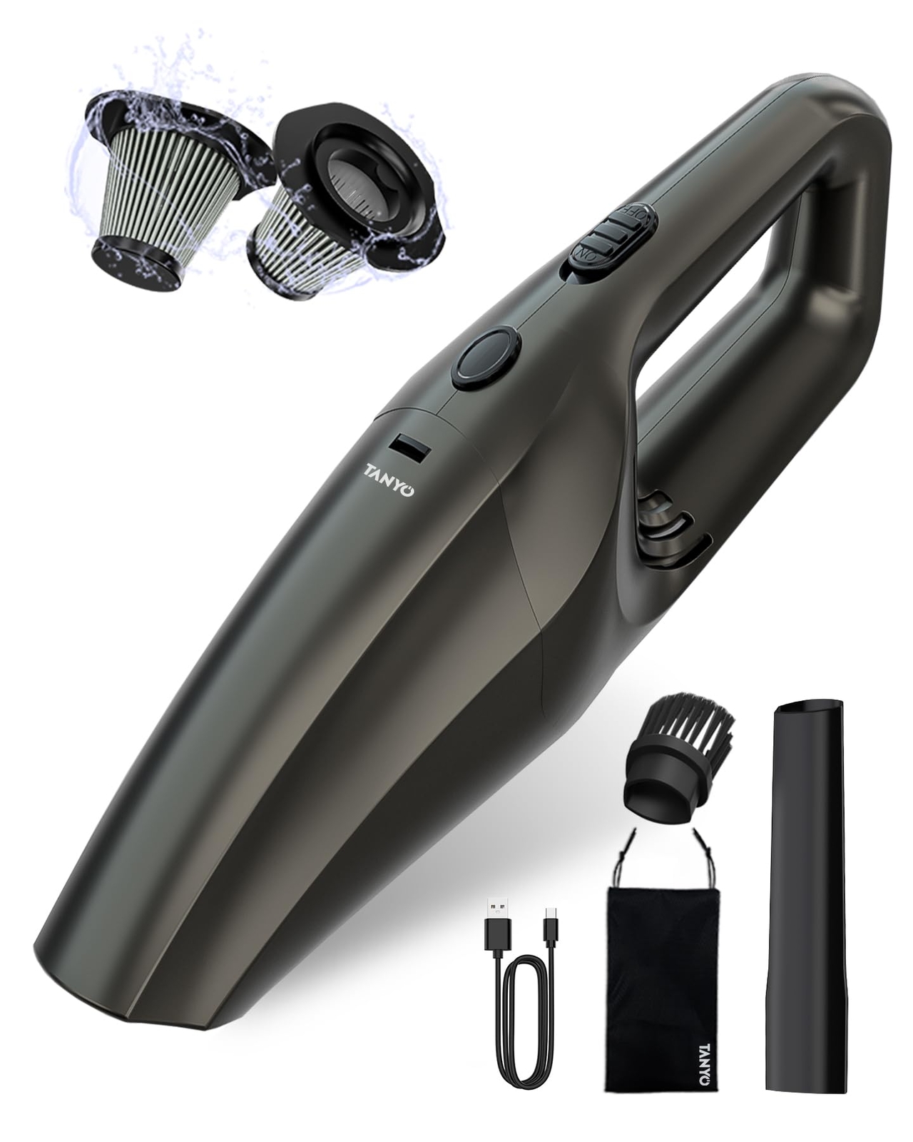 Car Vacuum Cordless, Portable Handheld Car Vacuum Cleaner with 120W Strong Su...