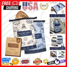 2-Pack Extra Large Zipper Bread Bags - Eco-Friendly, Freezer-Safe Storage