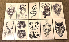 Temporary Tattoos for Adult Women Men 10 Sheets Waterproof Nature Animal Dragon