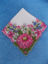 Vintage Floral Scallop Handkerchief Hankie 3