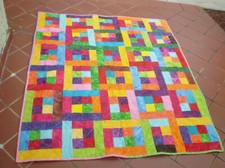 Handmade Baby quilt,unisex baby quilt,crib quilt,toddler,Batik 4patch delight