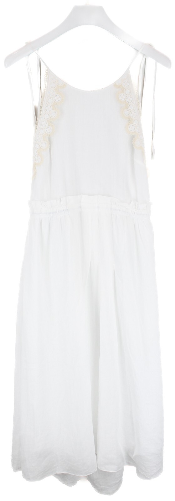 SANDRO Jonquille Dress Women EU40 White Halterneck Backless Lace Trim Mini