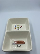 Rae Dunn  Stash Keep  Divided Dish, Trinket Tray Office Desk Organizer 8  x5  