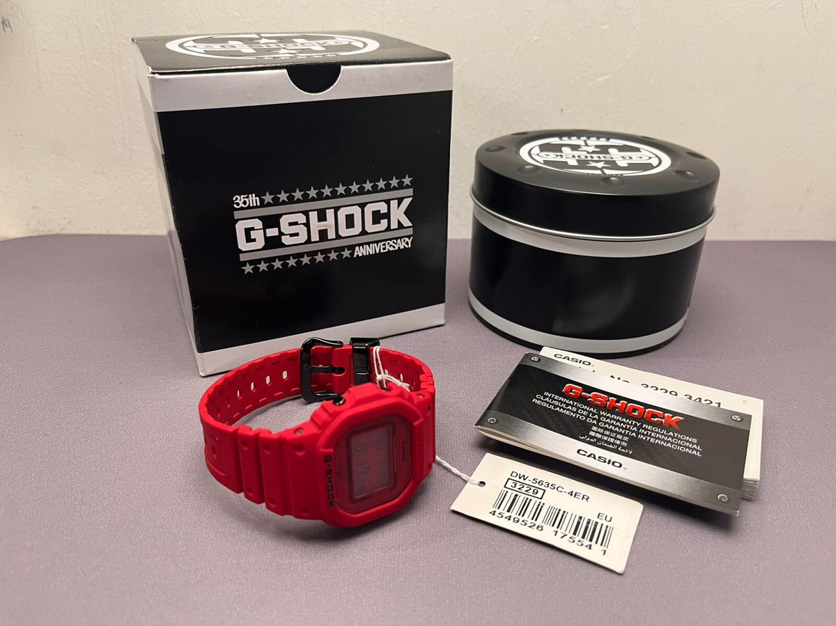 Casio G-Shock 35th Anniversary Red Out Limited Watch DW-5635C-4 to