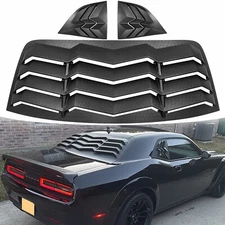 Rear+Side Window Louvers for Dodge Challenger 2008-2023 GT Lambo Matte Black