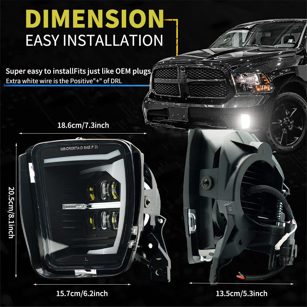 For 09-12 Dodge Ram 1500 OE Style Fog Lights Driving Lamps 10-18 Ram 2500/3500 E - Foto 12