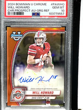 Will Howard 2024 Bowman Chrome Orange Refractor RC Auto /25 PSA 10