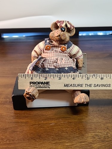 Vintage Russ Berrie Country Folks Bearsy Ross Patriotic Bear Shelf Sitter - Picture 11 of 13