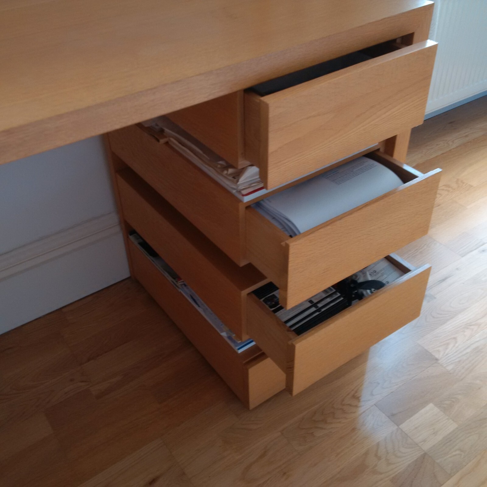 Habitat Tanna compact oak desk 100cm wide with four drawers for home