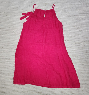 LUNGO L'ARNO Linen Dress Small Pink Sleeveless Knee Length Italy Beach  Sundress | eBay