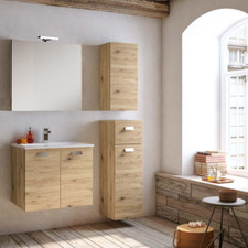 Mobile sospeso bagno 62 cm Quercia Naturale con lavabo  ANGELA2