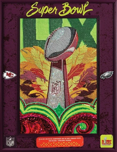 SUPER BOWL LIX 59 STADIUM "HOLOGRAPHIC" GAME PROGRAM + 2024 2025 EAGLES YEARBOOK - Picture 4 of 4