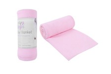 Economy Baby Fleece Blankets For Pram, Moses Basket or Crib. Blue, Pink or Cream