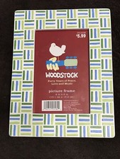 WHITE BLUE GREEN LINED WOODSTOCK PICTURE FRAME NURSERY BOY HOME #21