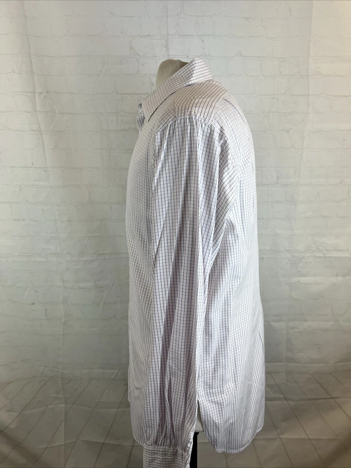Turnbull & Asser мужской белый и фиолетовый хлопок платье рубашка 15 - 15,5 34/35 $795 - Изображение 4 из 4
