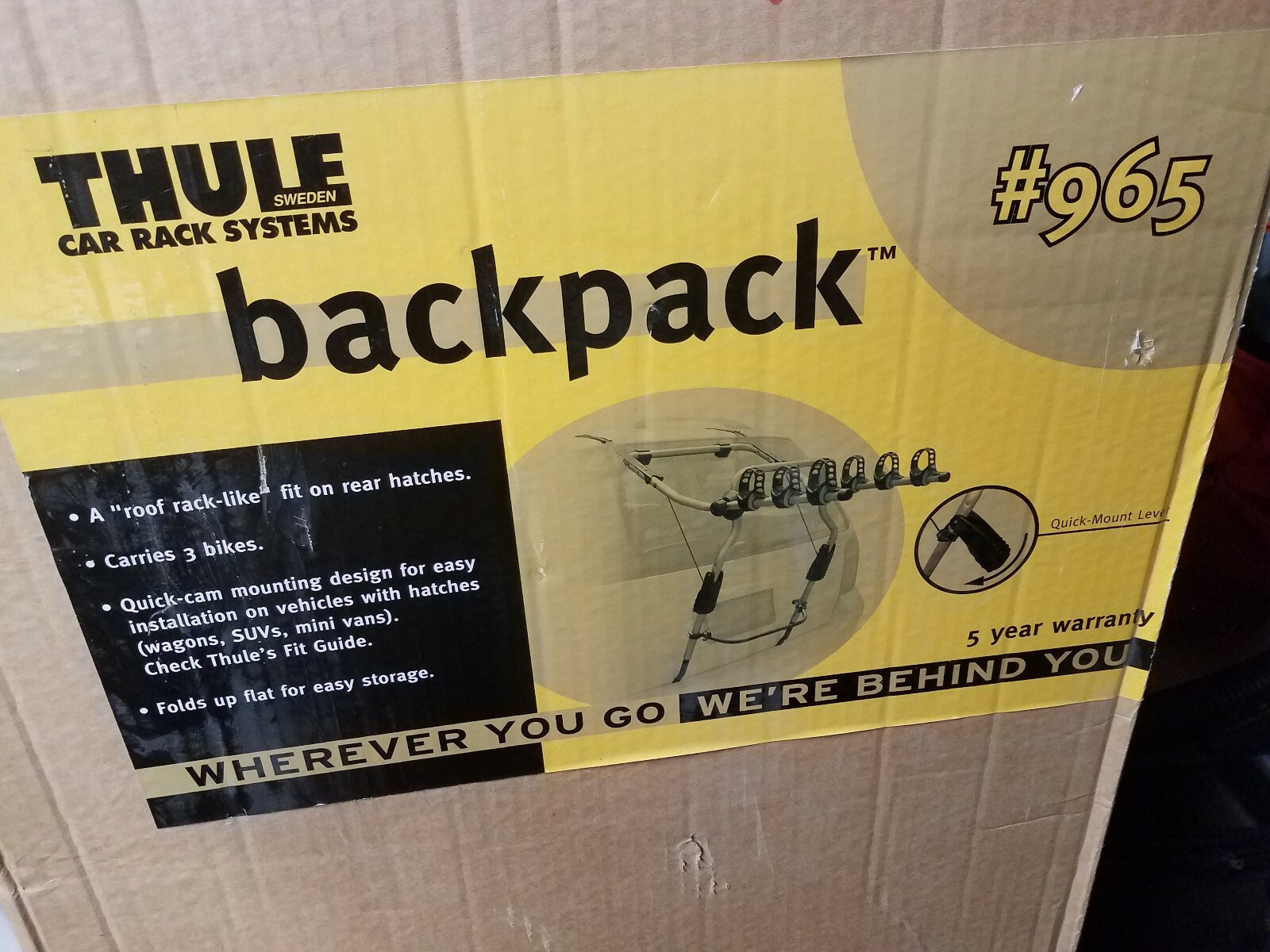 thule backpack bike carrier