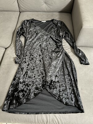 slim fit dress slacks Grey Crushed Velvet Wrap Dress – AX Paris