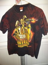 STAR WARS EPISODE 1 BATTLE DROIDS BLACK T-SHIRT BOYS XL