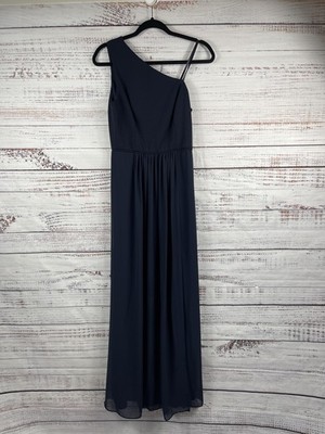 chinese dress ladies Shannon One Shoulder Dress ~ Steel Blue Chiffon – Show Me Your Mumu main image 1