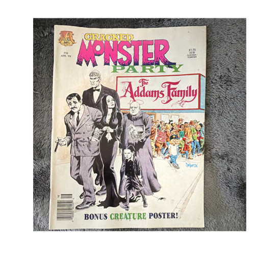 Cracked Magazine Monster Party #16 April 1992 The Addams Family Bonus Poster