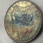 1889 Morgan Silver Dollar $1 90% Silver Business Strike Rainbow Toning — photo 6