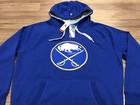 MENS XL - NEW Antigua NHL Buffalo Sabres Hockey Fleece Hoodie Blue — photo 2