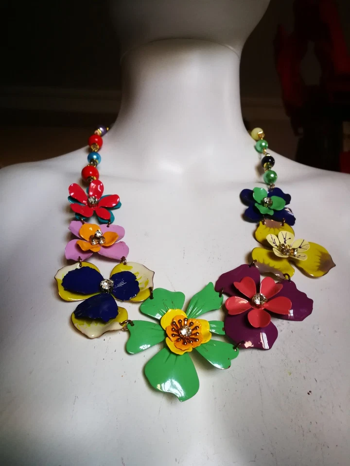 Collar gargantilla collar mujer joyería vintage collar de lujo metal perla pedrería Foto 3 de 4