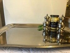 Vintage Large Silver 44 x 33 cm Unmarked Butlers Serving / Buffet Tray/Versatile