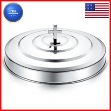 Yaocom Communion Tray Cover Stainless Steel Polished Silver Plate Lid