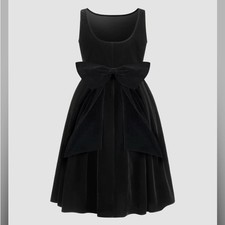 Cider VELVET BOAT NECK BOWKNOT MIDI DRESS CURVE & PLUS 1XL CC16-7