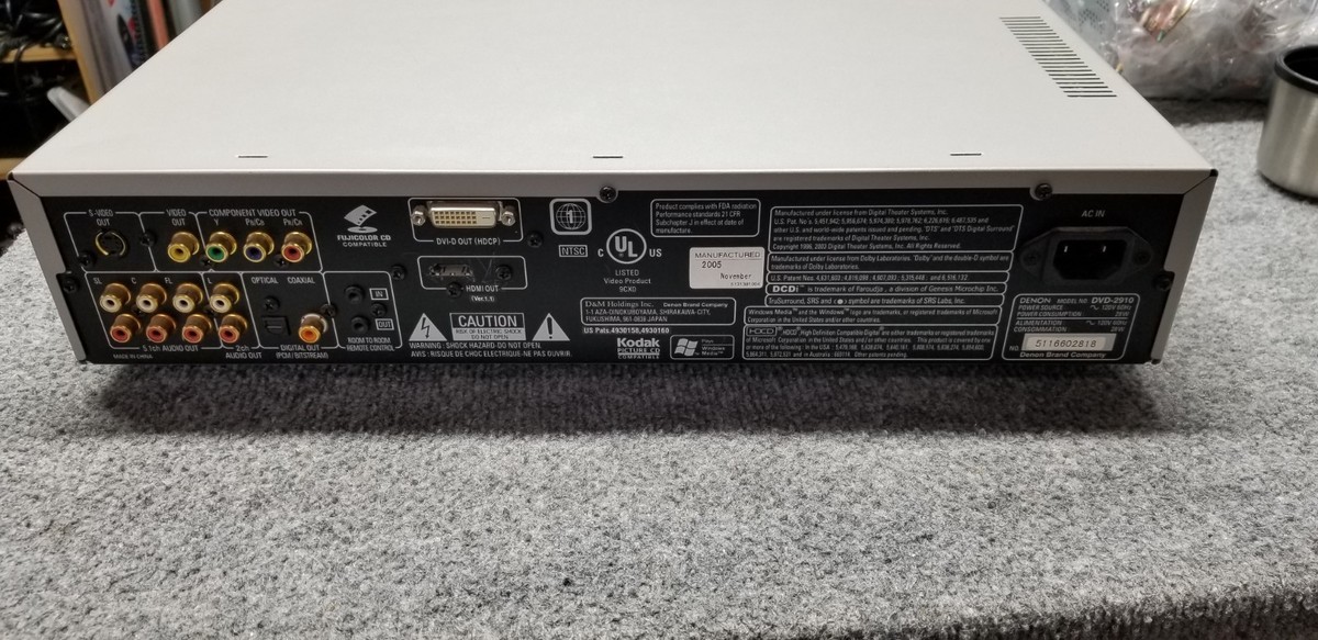 Denon DVD-2910 DVD AUDIO VIDEO/DVD/CD/SACD player. For PARTS or